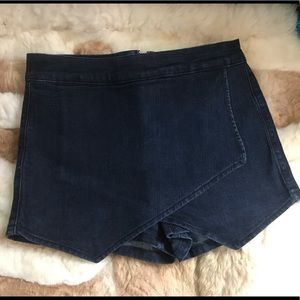 Denim skirt with shorts underneath (skort)